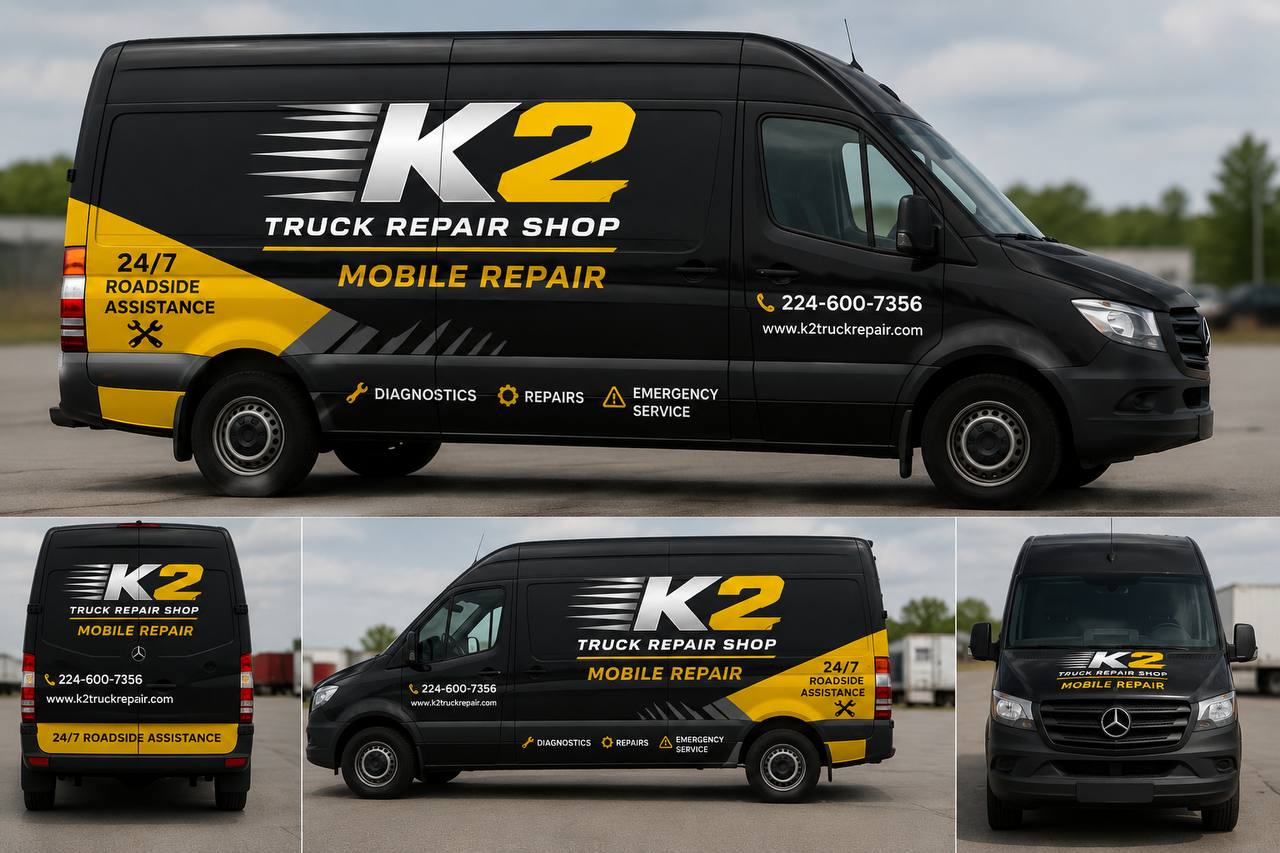 K2 Truck Repair Shop mobile repair van wrap